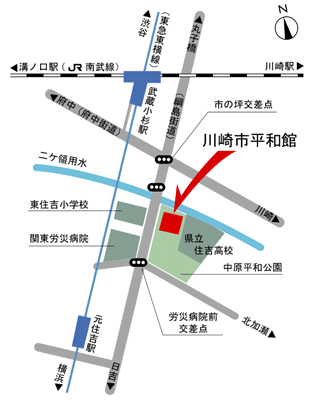 川崎市平和館地図